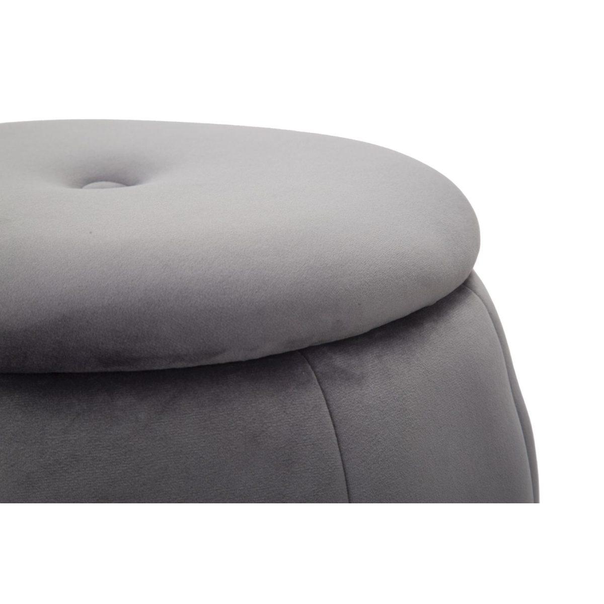 Pouf Contenitore Paris Grigio/Silver cm.Ø43x43