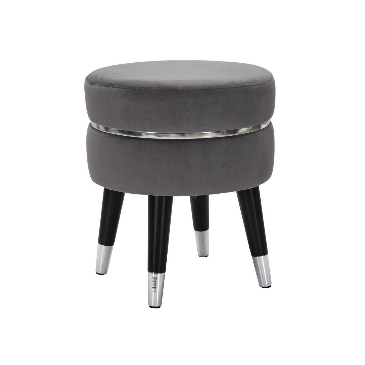 Sgabello Paris Grigio/Silver cm.Ø35x40,5