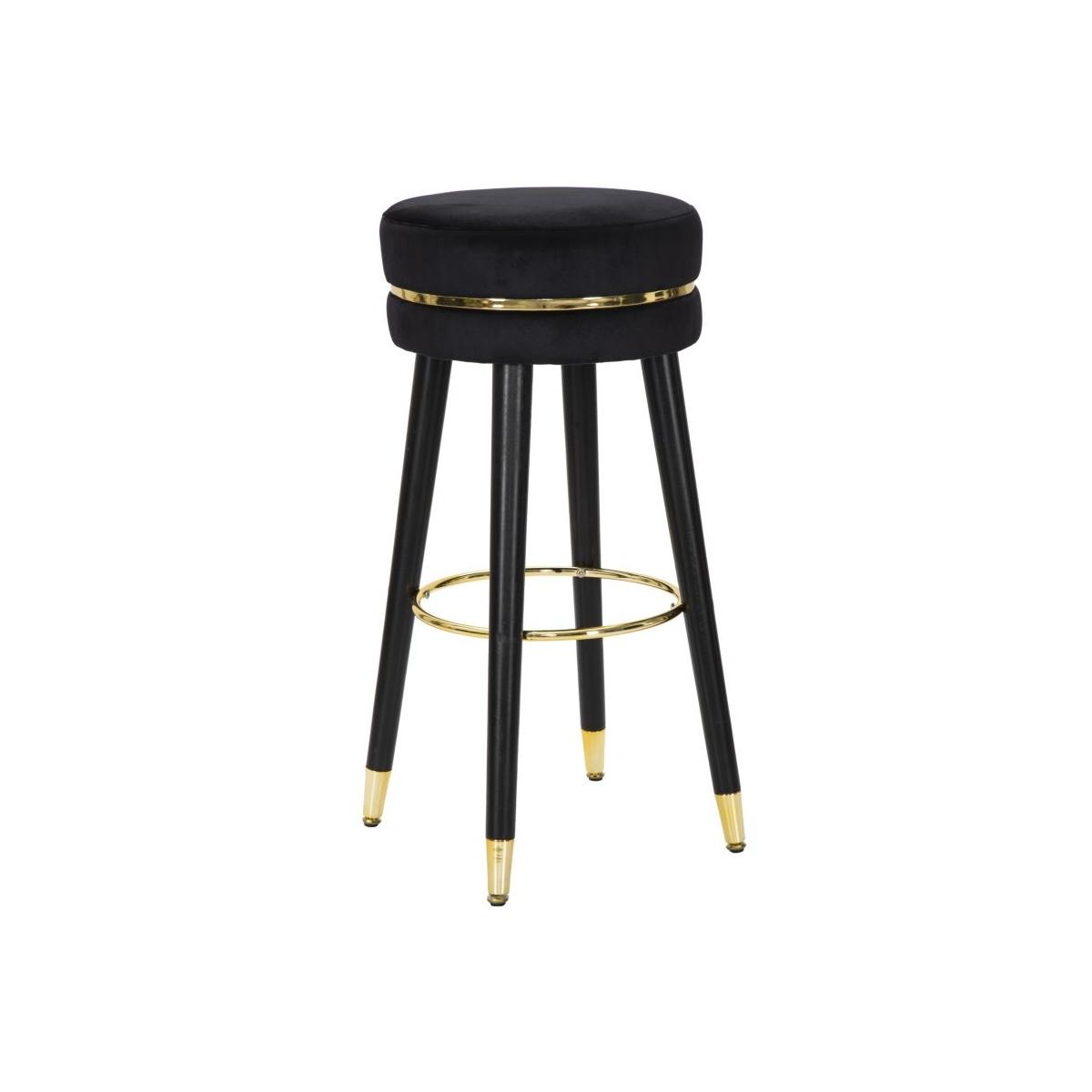Sgabello bar paris nero gold modello 35 x 74 cm