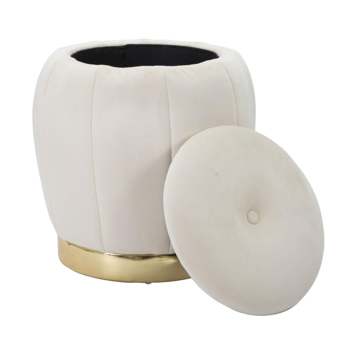 Pouf contenitore paris crema gold
