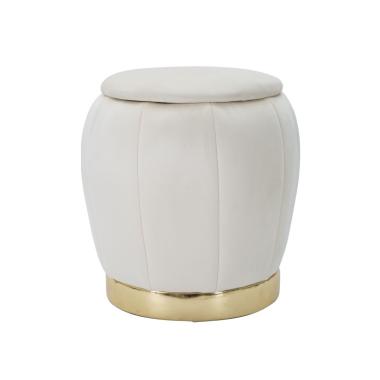Pouf contenitore paris crema gold