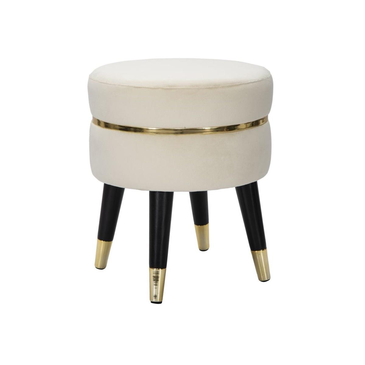 Sgabello Paris Crema/Gold cm.Ø35x40,5