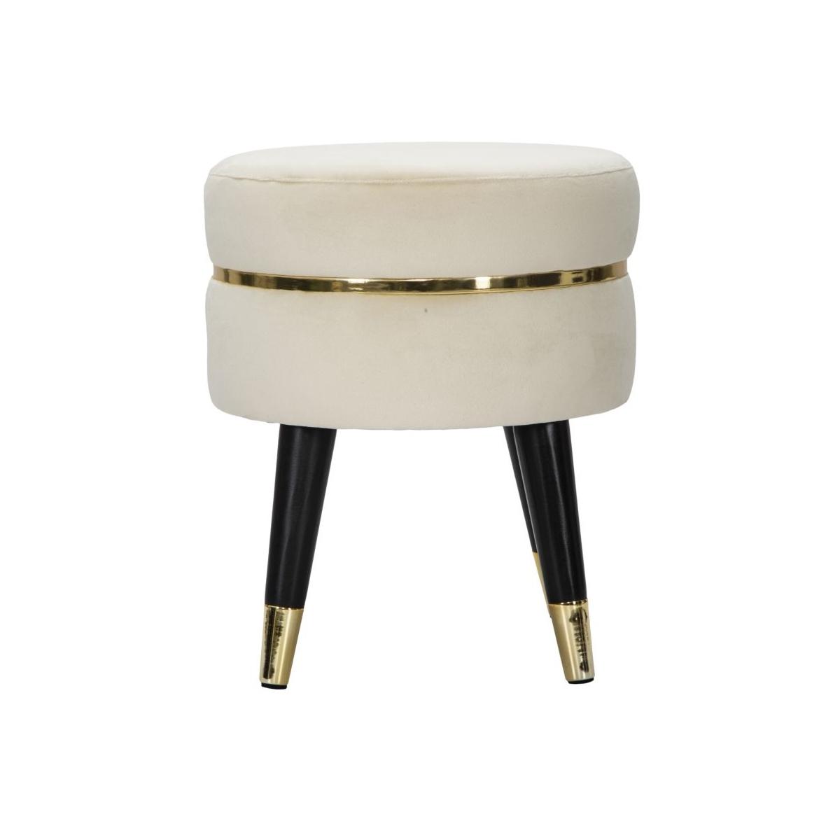 Sgabello Paris Crema/Gold cm.Ø35x40,5