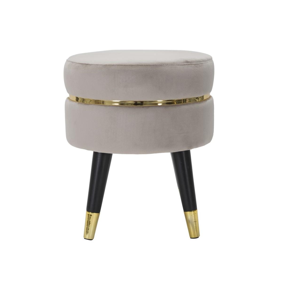 Sgabello Paris Grigio/Gold Cm Ø 35x40,5