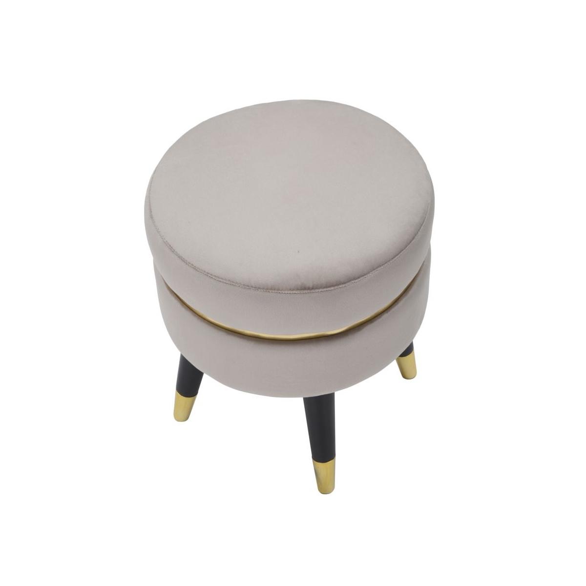 Sgabello Paris Grigio/Gold Cm Ø 35x40,5