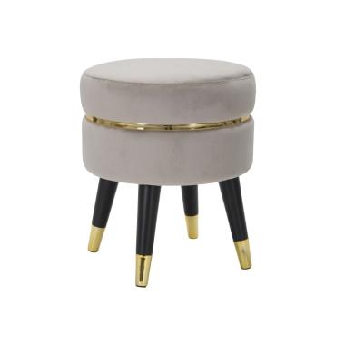 Sgabello Paris Grigio/Gold Cm Ø 35x40,5