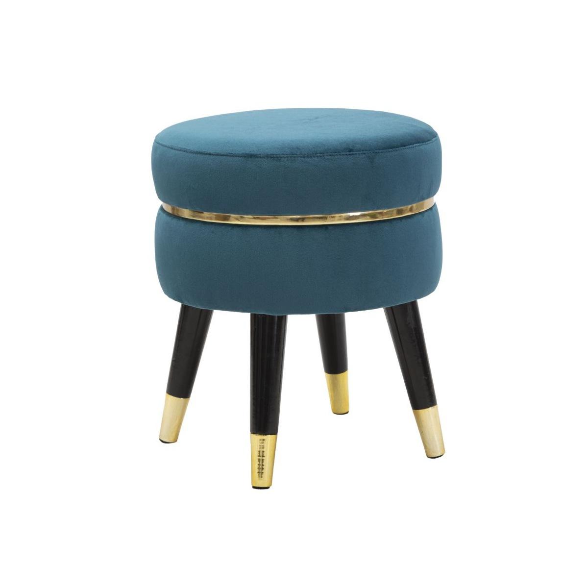 Sgabello Paris Ottanio/Gold cm.Ø35x40,5