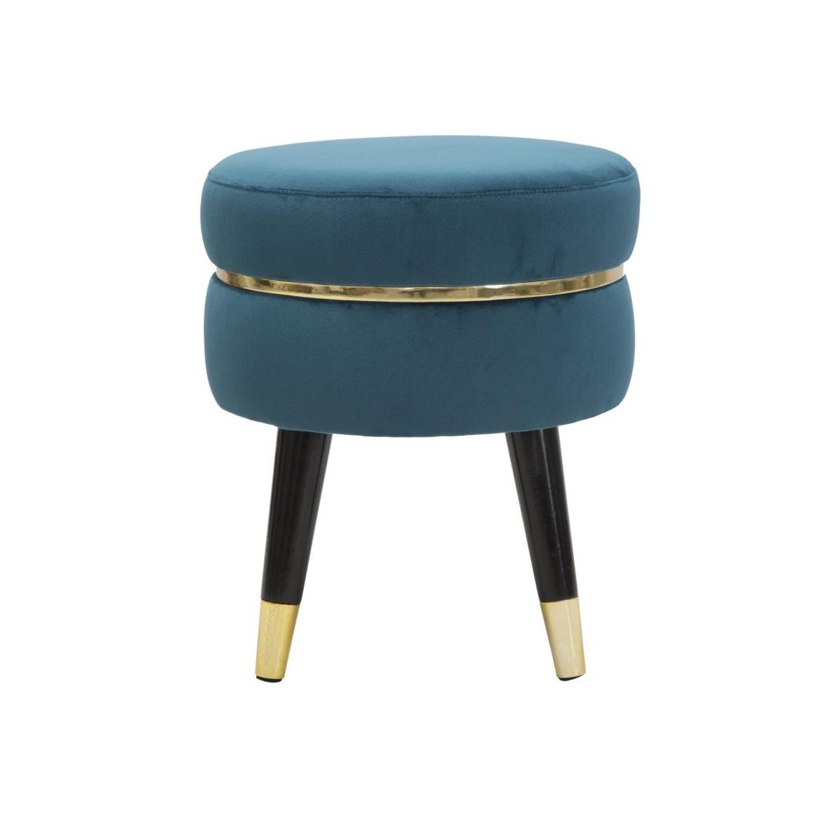 Sgabello Paris Ottanio/Gold cm.Ø35x40,5
