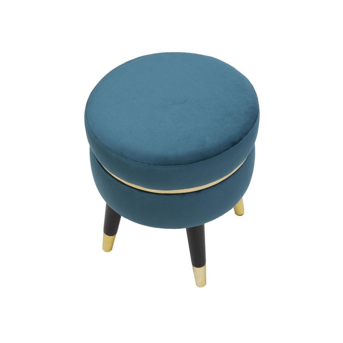 Sgabello Paris Ottanio/Gold cm.Ø35x40,5