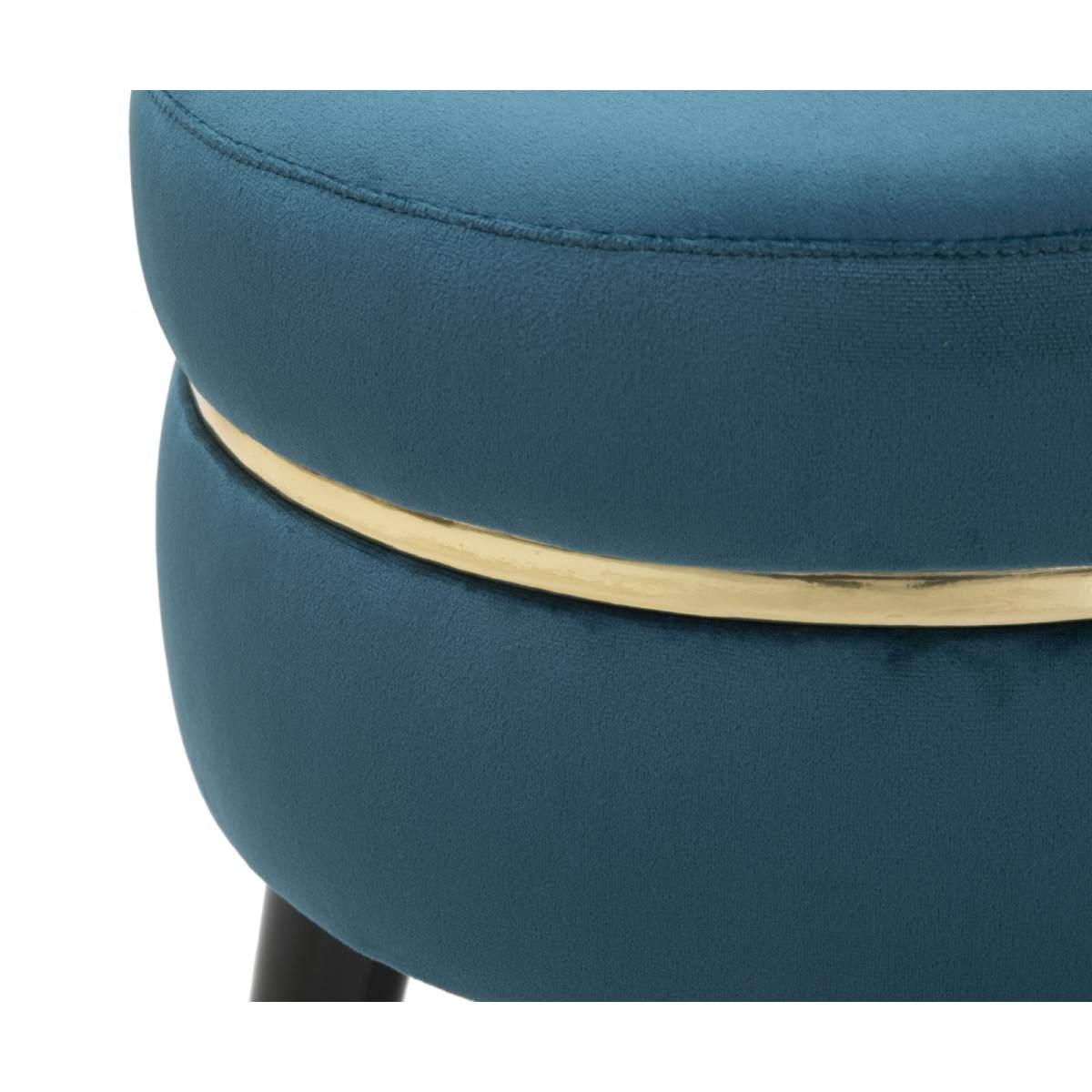Sgabello Paris Ottanio/Gold cm.Ø35x40,5