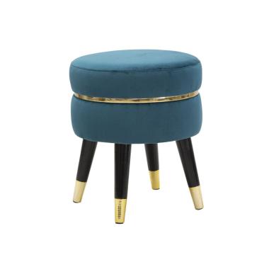 Sgabello Paris Ottanio/Gold cm.Ø35x40,5