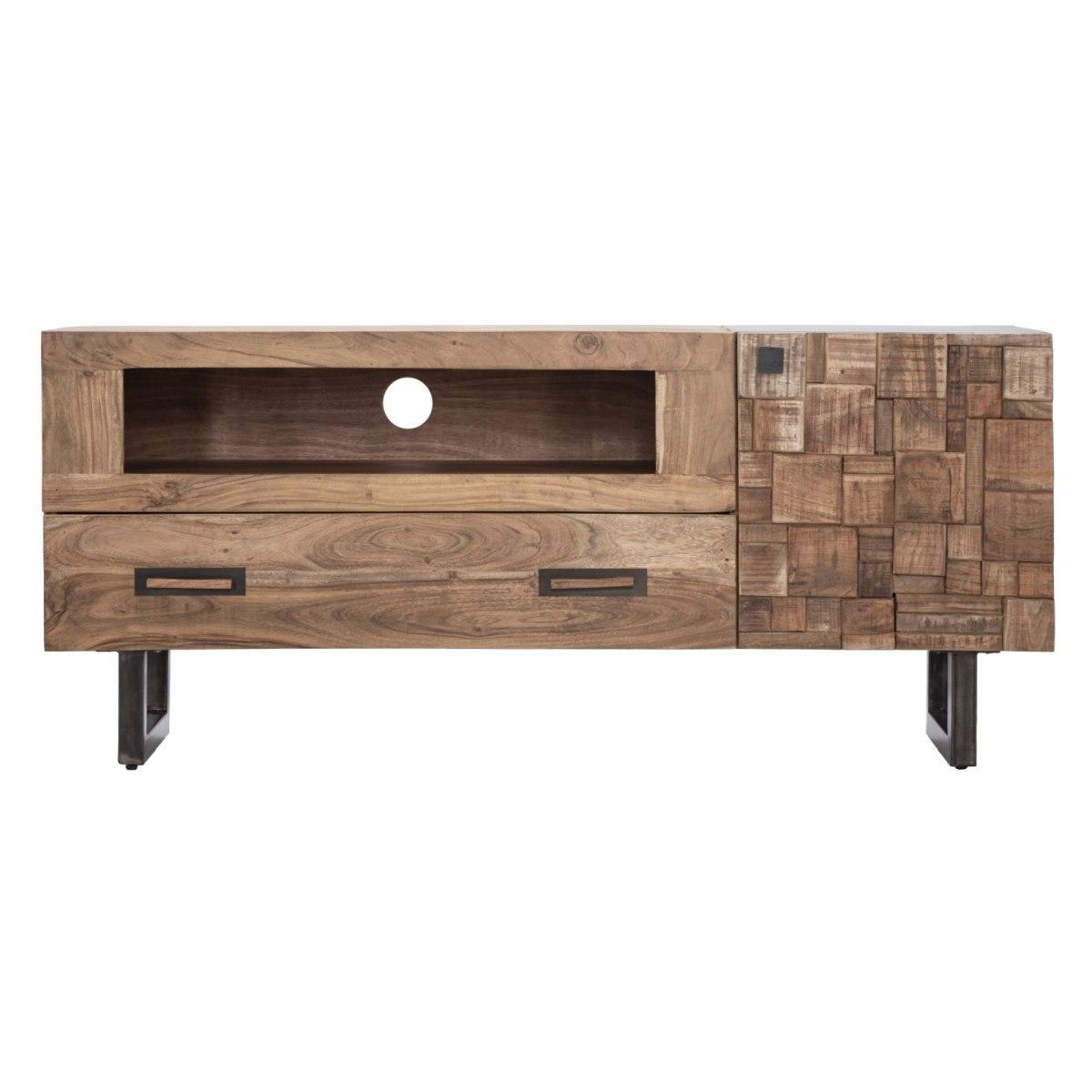 Porta Tv Mumbai cm.145x40x62 Legno Di Acacia Nilotica