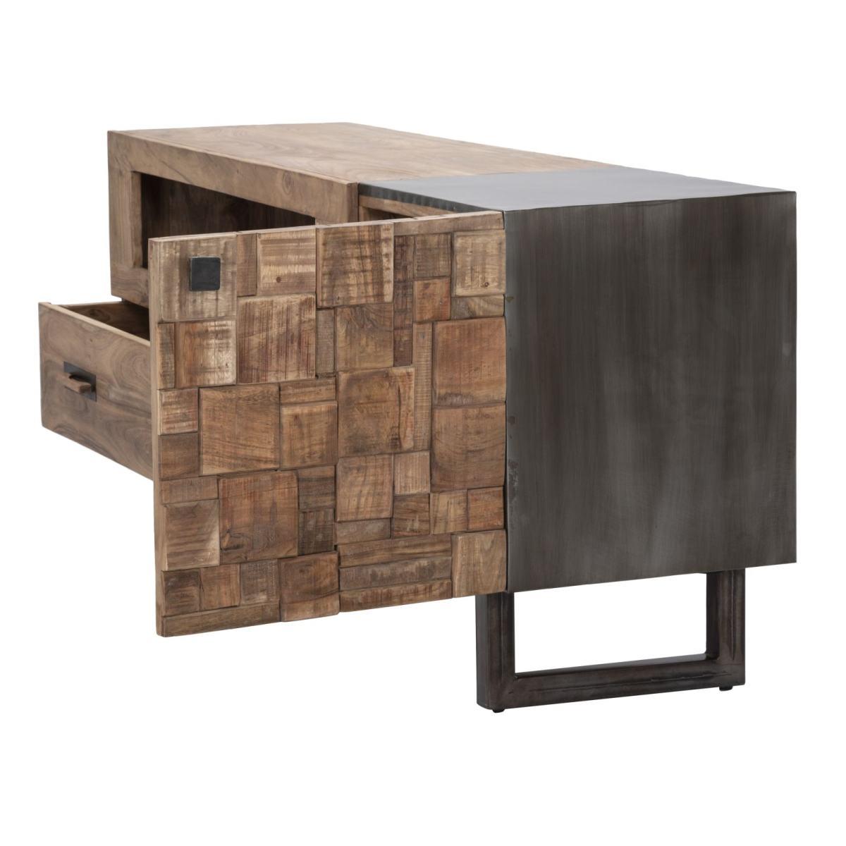 Porta Tv Mumbai cm.145x40x62 Legno Di Acacia Nilotica