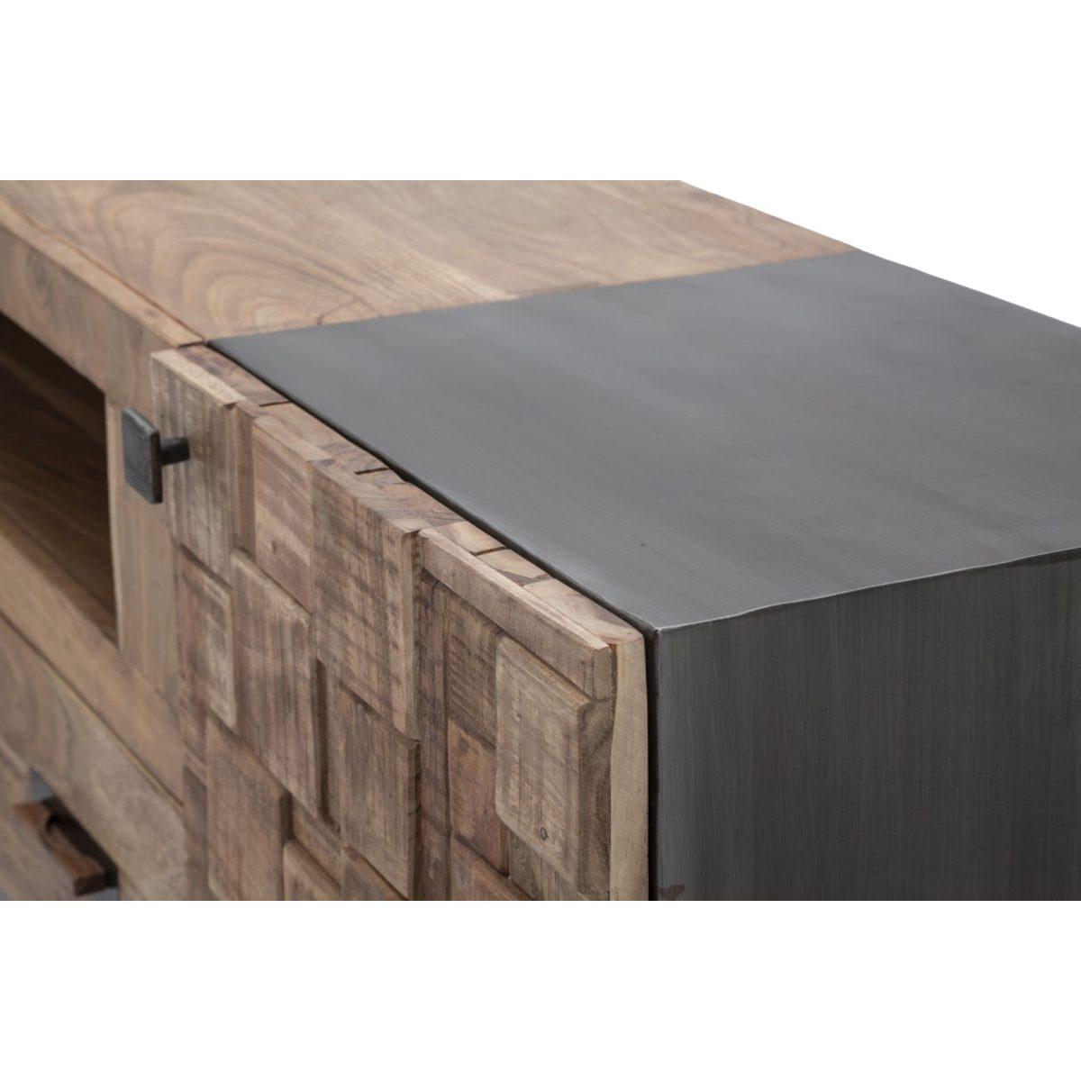 Porta Tv Mumbai cm.145x40x62 Legno Di Acacia Nilotica