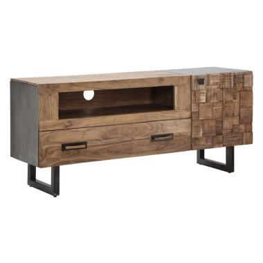 Porta Tv Mumbai cm.145x40x62 Legno Di Acacia Nilotica