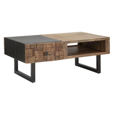 Tavolo Da Caffe' Ret. Mumbai cm.110x60x43 Legno Di Acacia Nilotica