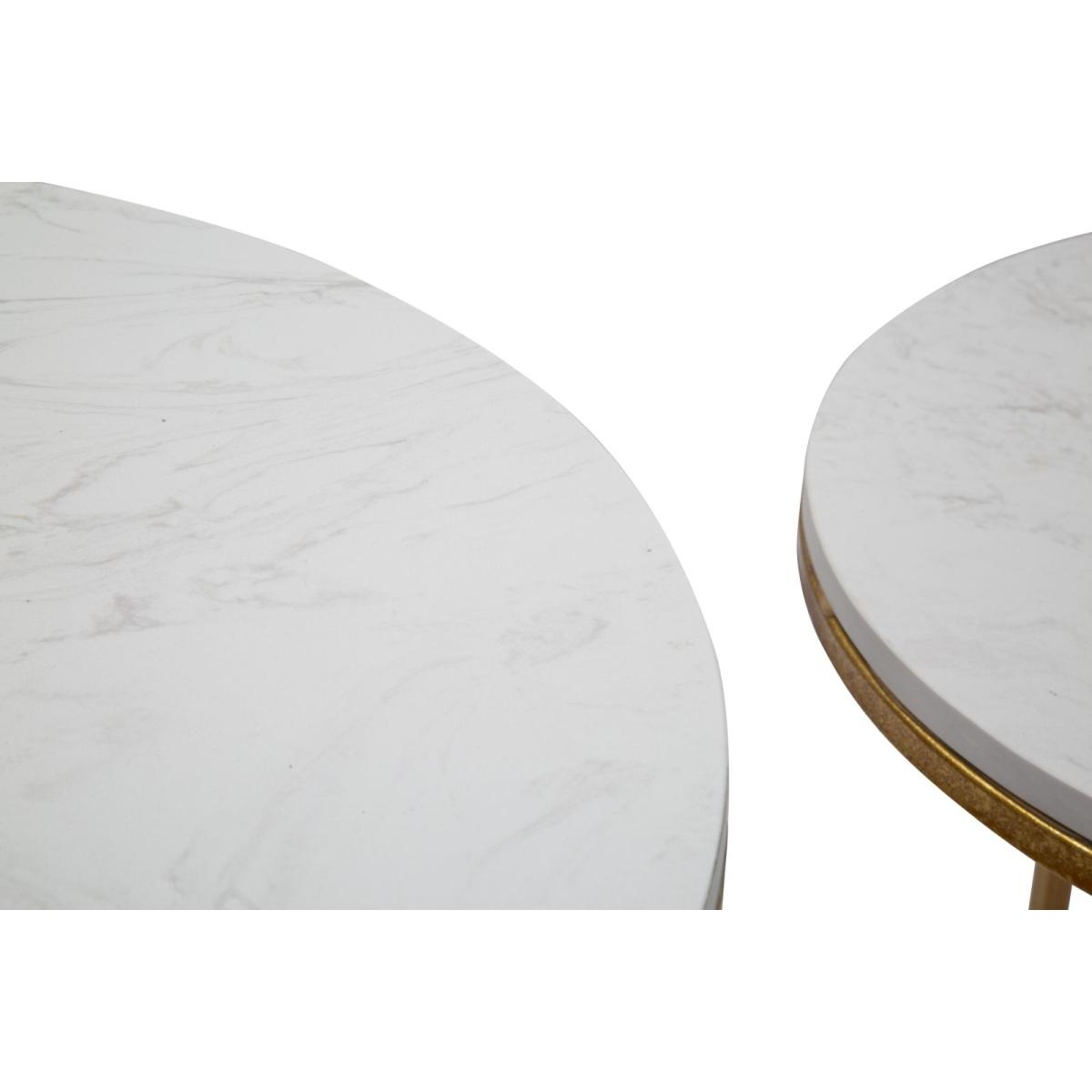 Tavolinetti Simply Marble Coppia Cm Ø 52x63-42x53