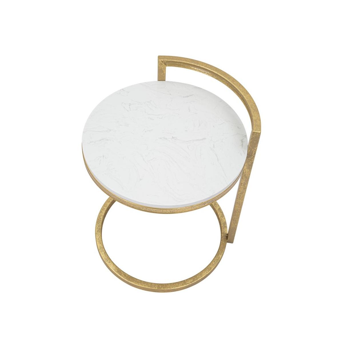 Tavolinetto Round Marble Cm 40x43x50