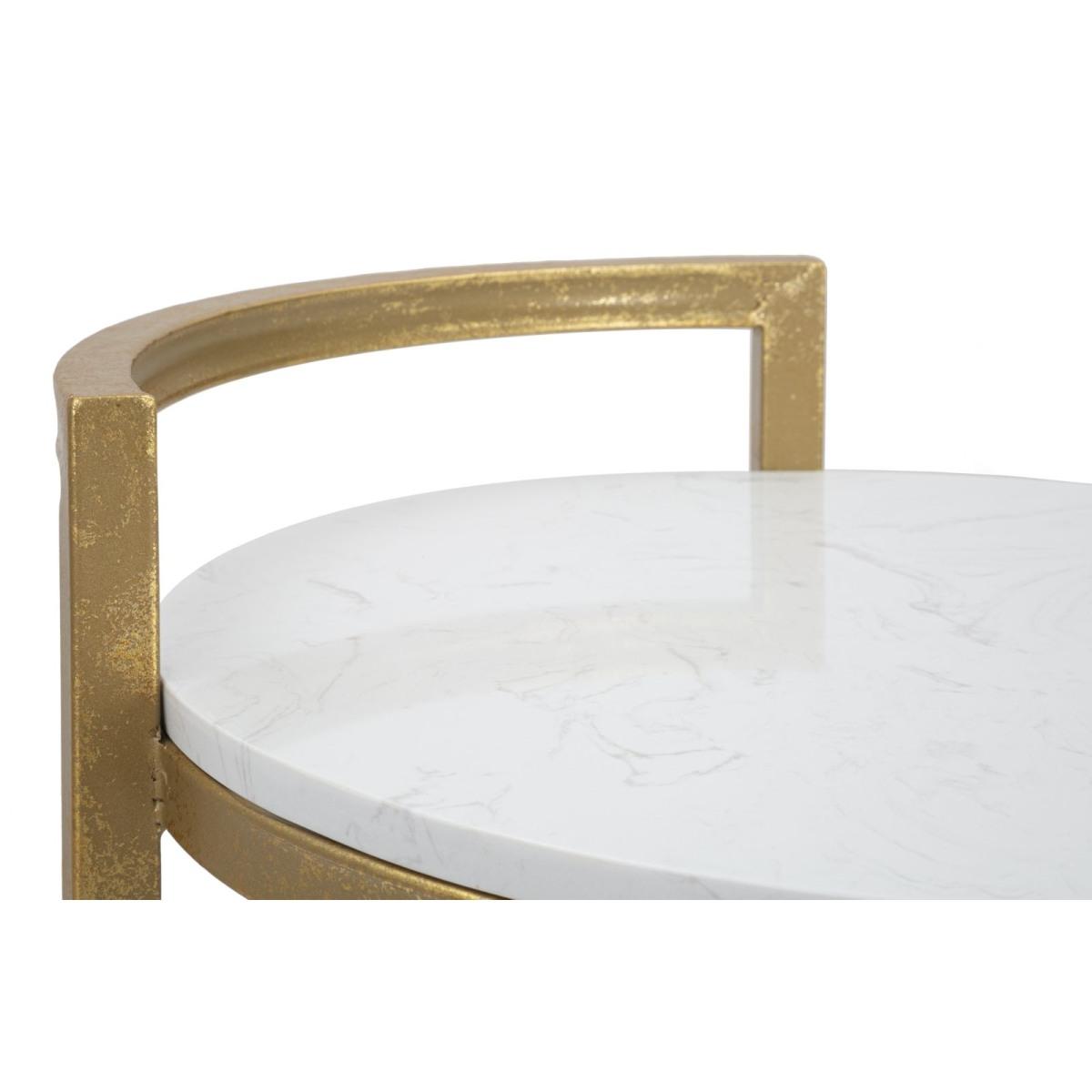 Tavolinetto Round Marble Cm 40x43x50
