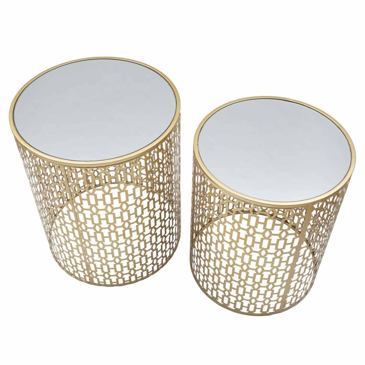 Tavolinetti Coppia Oblin cm.Ø41x50-37,5x47