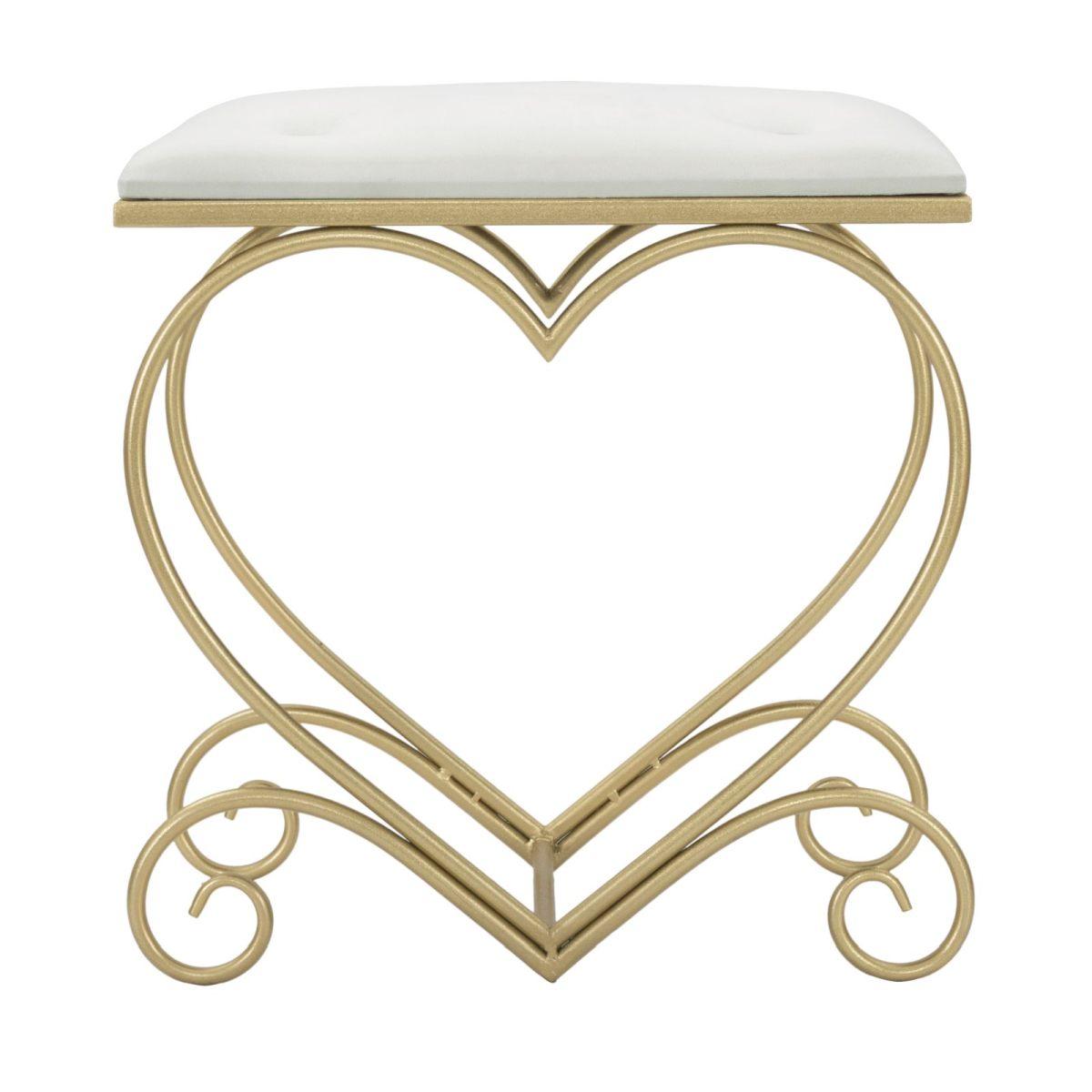 Sgabello heart crema 50 x 37,5 x 51,5 cm