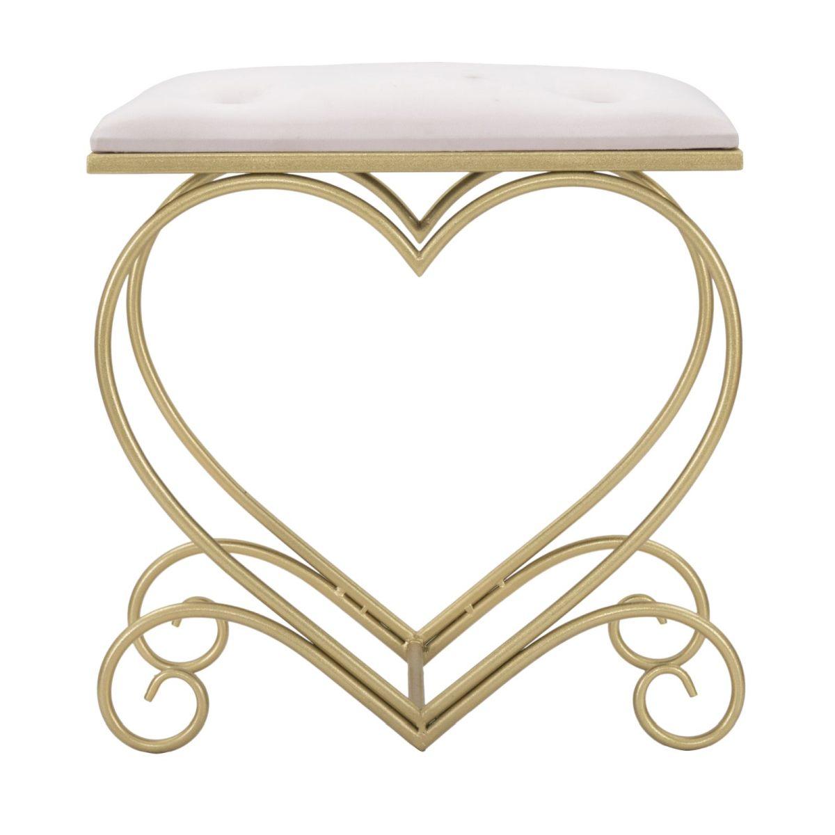 Sgabello Heart Rosa cm.50x37,5x51,5