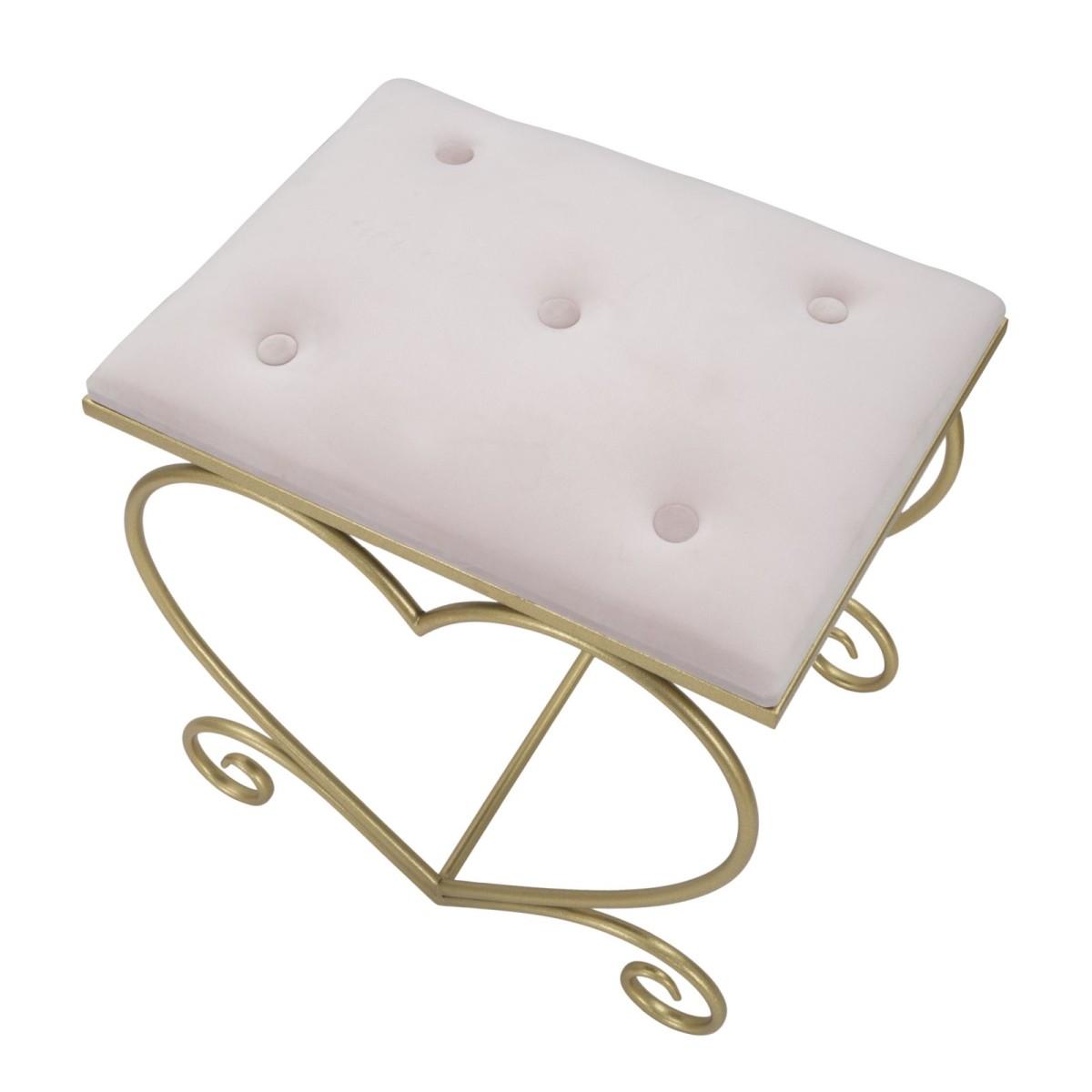 Sgabello Heart Rosa cm.50x37,5x51,5