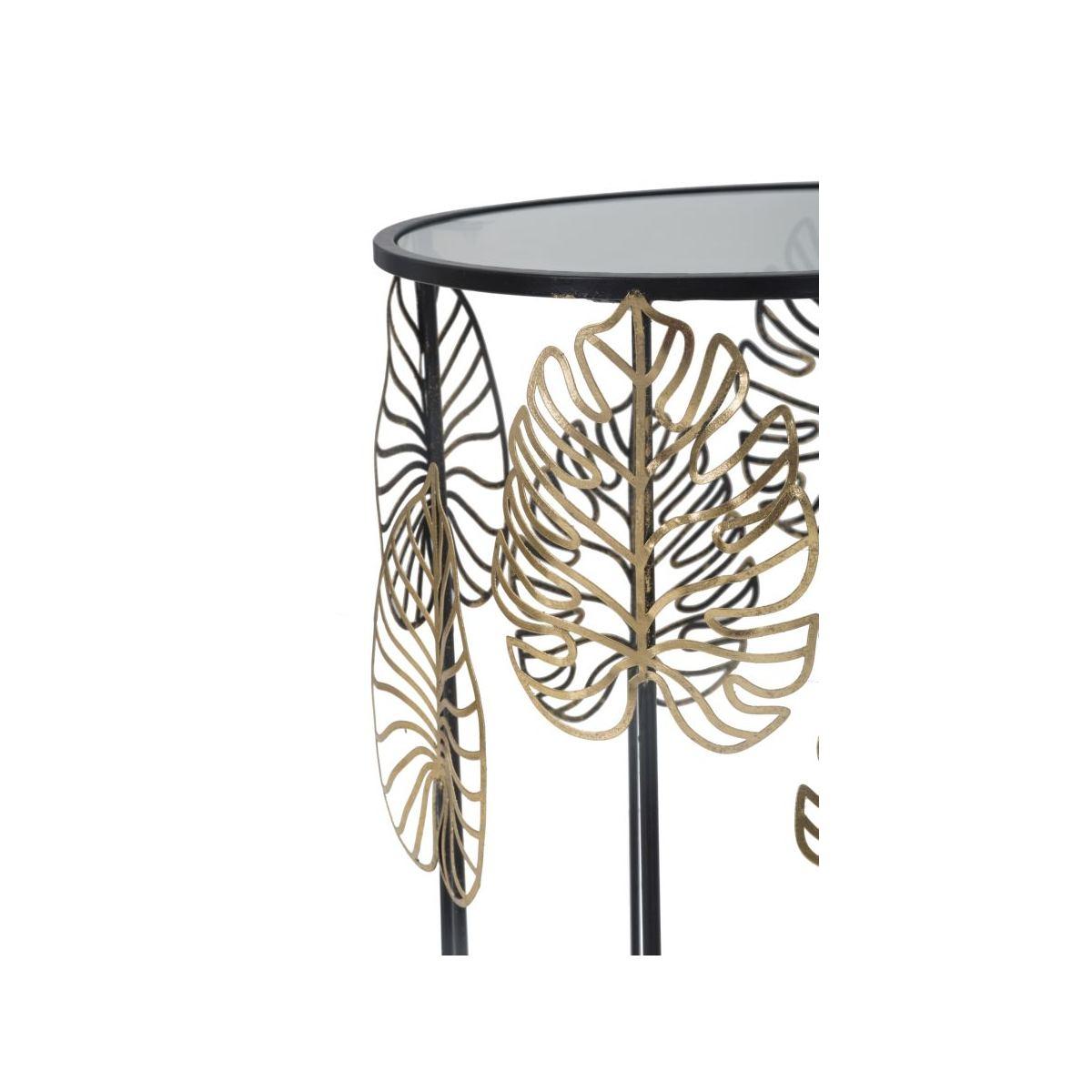 Tavolinetti Foglie Glam Coppia cm.Ø38x55-33x50