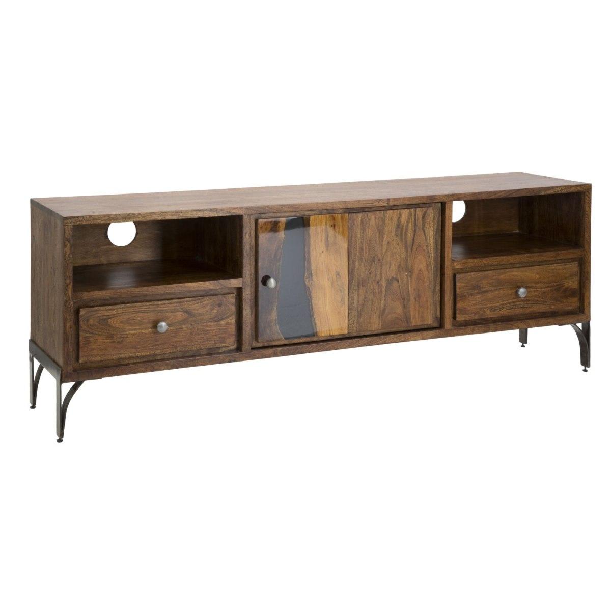 Porta Tv Mustang cm.175x40x60 Legno Di Acacia Nilotica