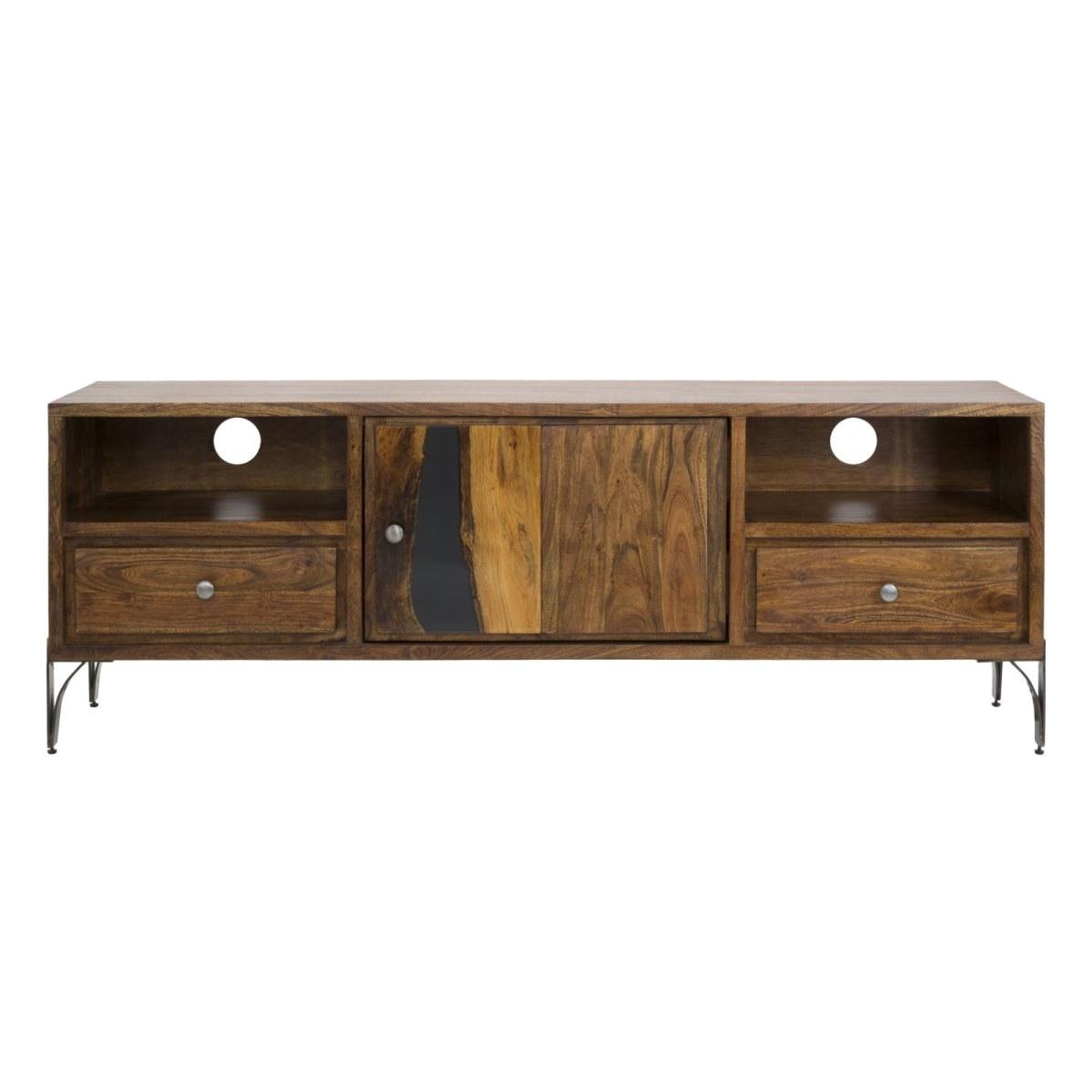 Porta Tv Mustang cm.175x40x60 Legno Di Acacia Nilotica