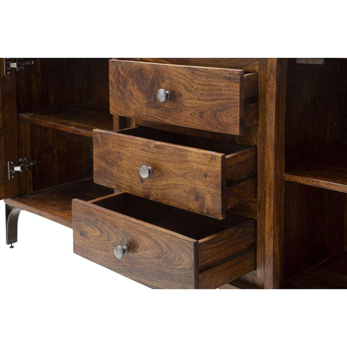 Mobile Mustang cm.175x40x75 Legno Di Acacia Nilotica