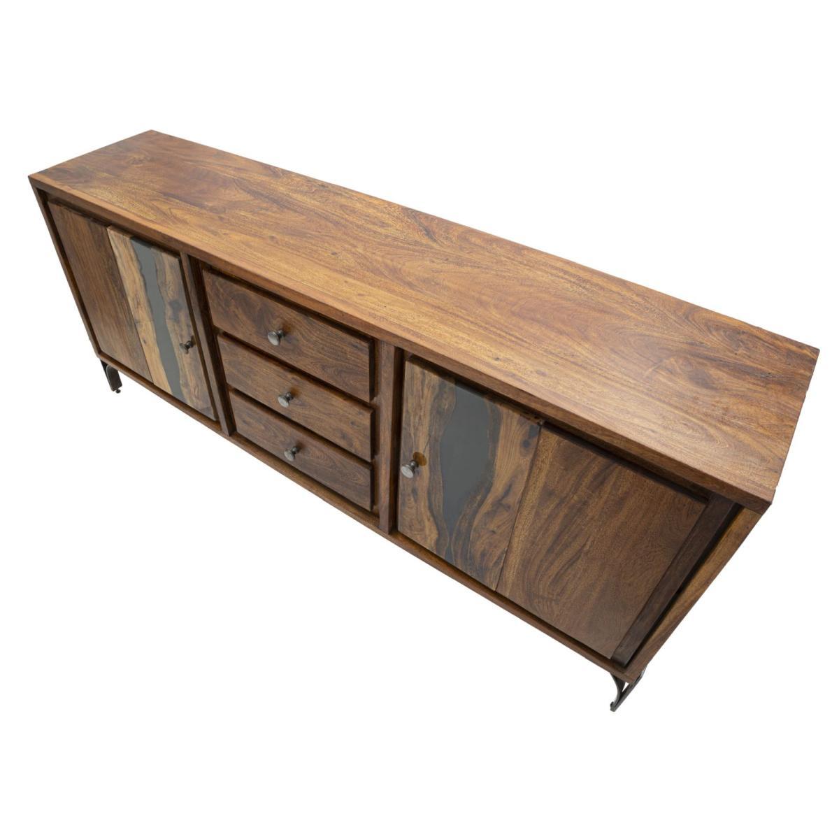 Mobile Mustang cm.175x40x75 Legno Di Acacia Nilotica