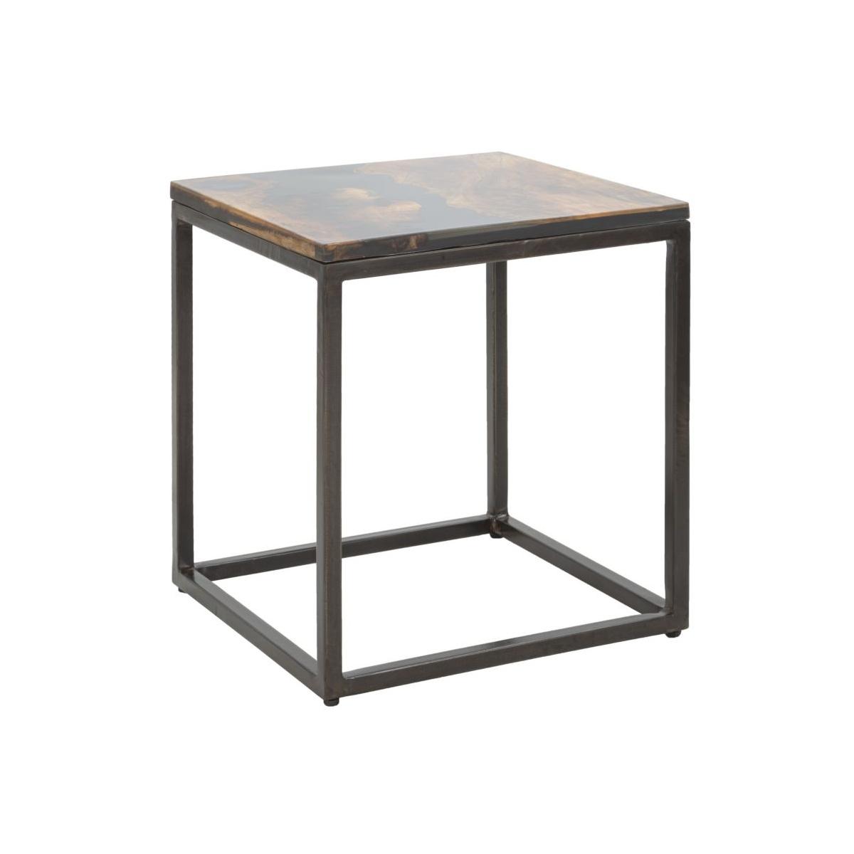 Tavolo Da Caffe' Mustang Quadrato cm.40x40x45 Legno Di Acacia Nilotica