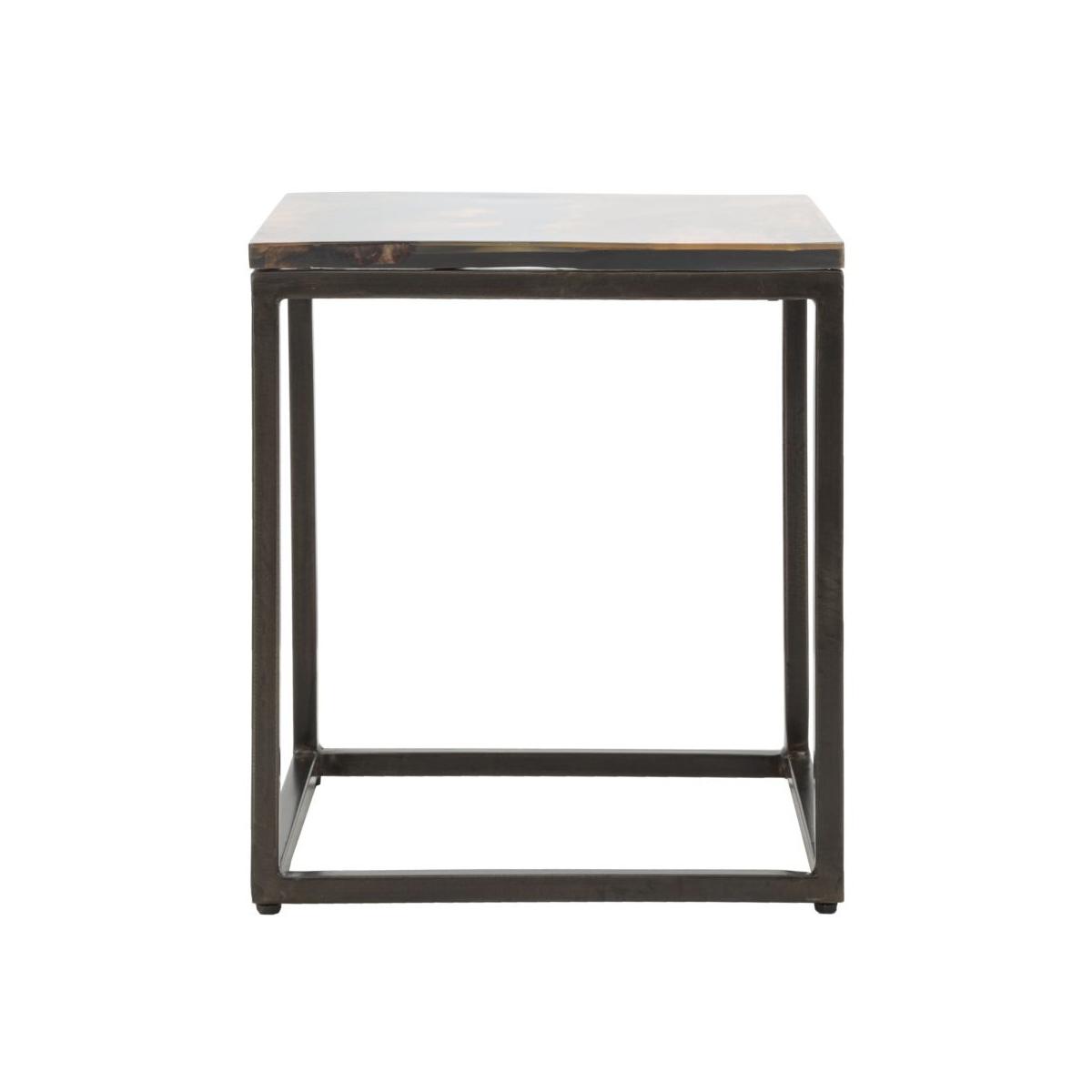 Tavolo Da Caffe' Mustang Quadrato cm.40x40x45 Legno Di Acacia Nilotica