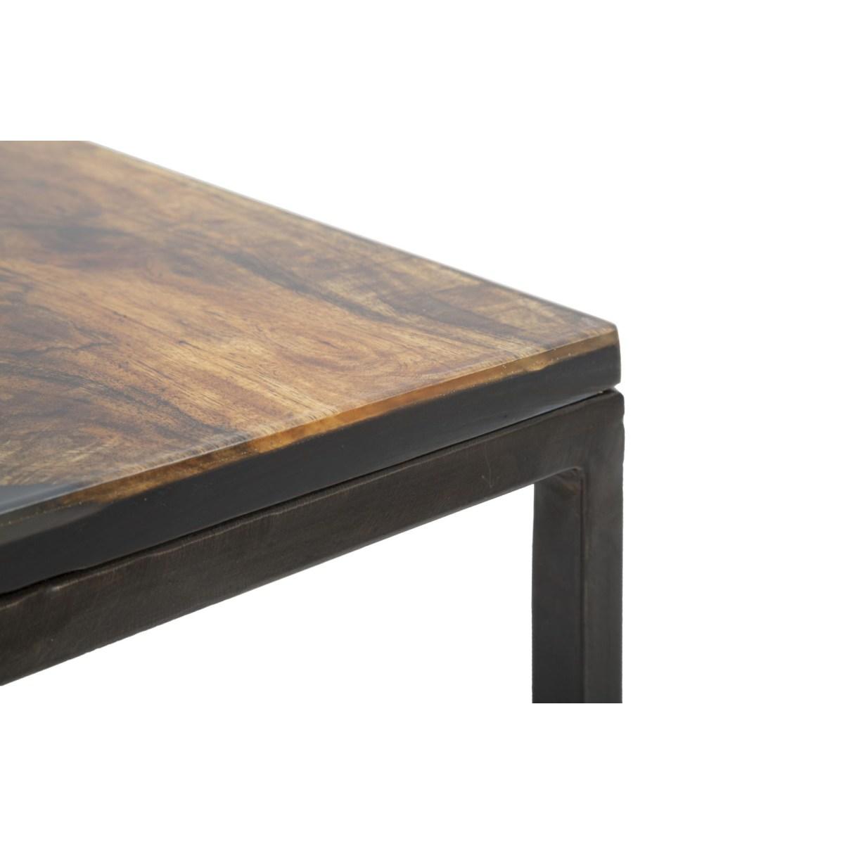 Tavolo Da Caffe' Mustang Quadrato cm.40x40x45 Legno Di Acacia Nilotica