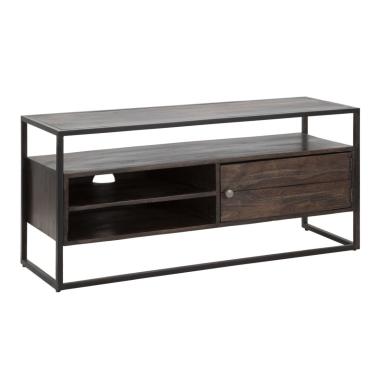 Porta Tv Burn cm.120x40x55 Legno Di Acacia Nilotica