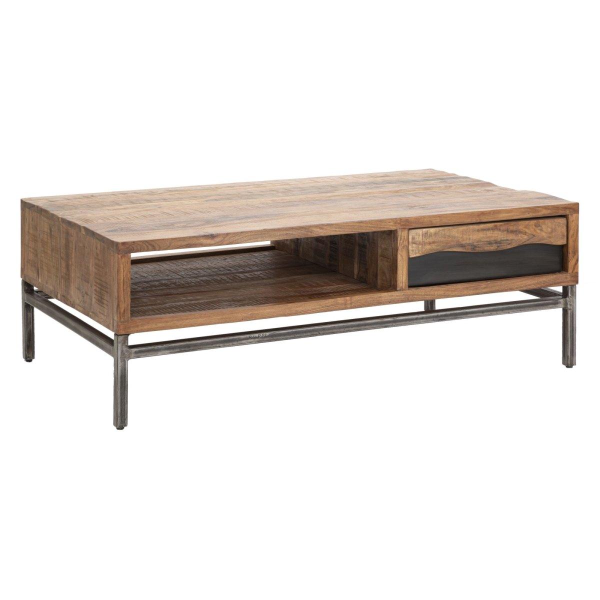 Tavolo Da Caffe' Yellowstone cm.118x70x40 Legno Di Acacia Nilotica