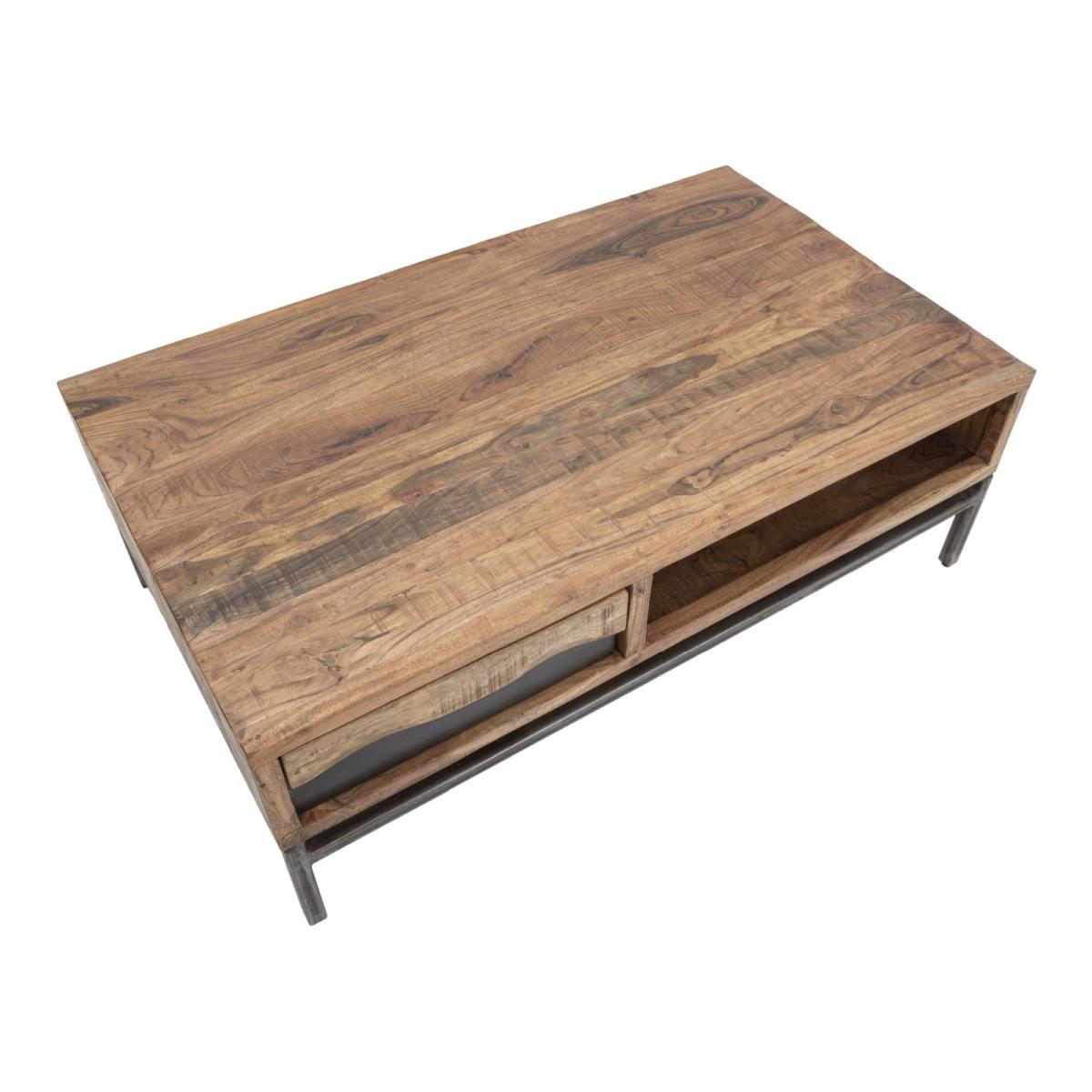 Tavolo Da Caffe' Yellowstone cm.118x70x40 Legno Di Acacia Nilotica