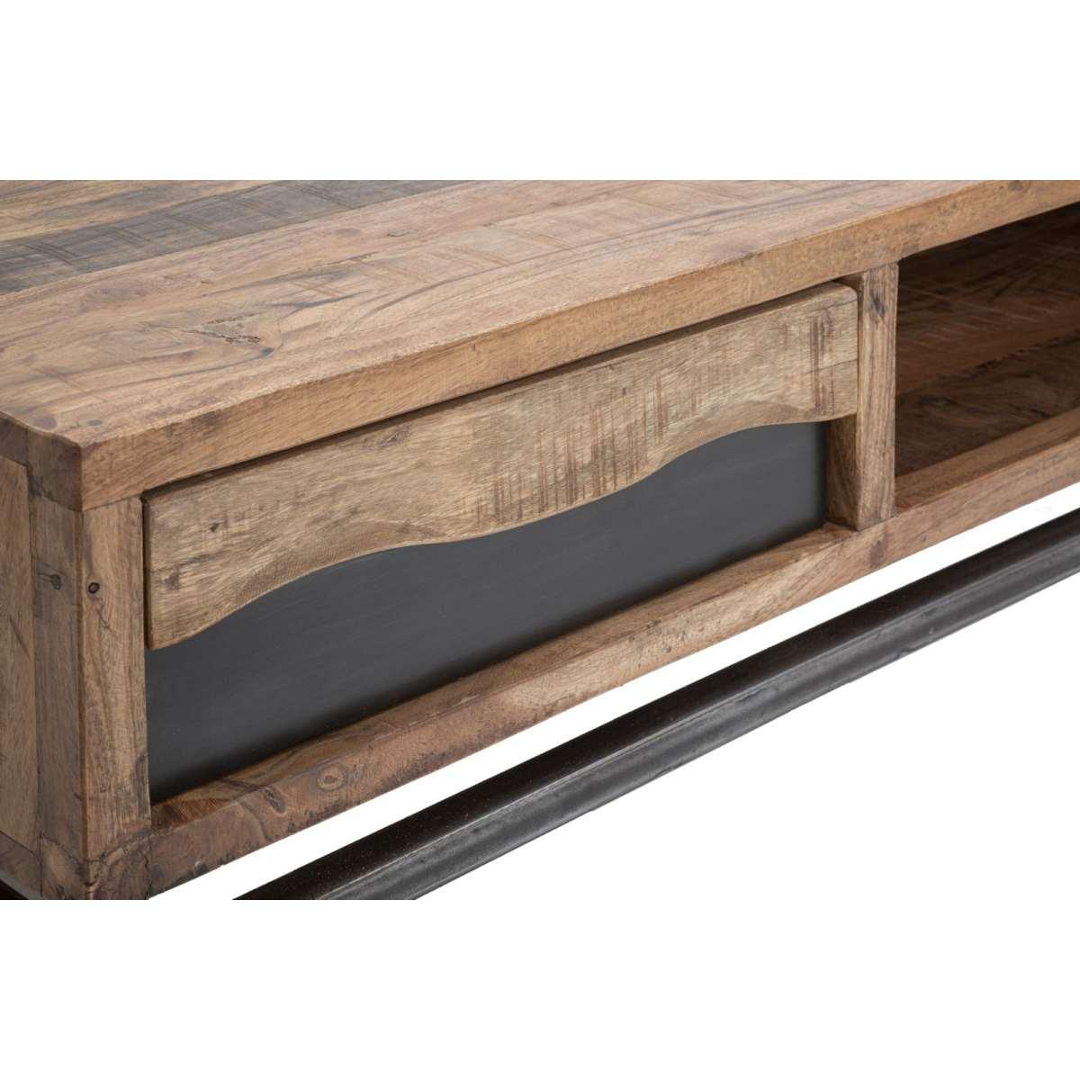 Tavolo Da Caffe' Yellowstone cm.118x70x40 Legno Di Acacia Nilotica