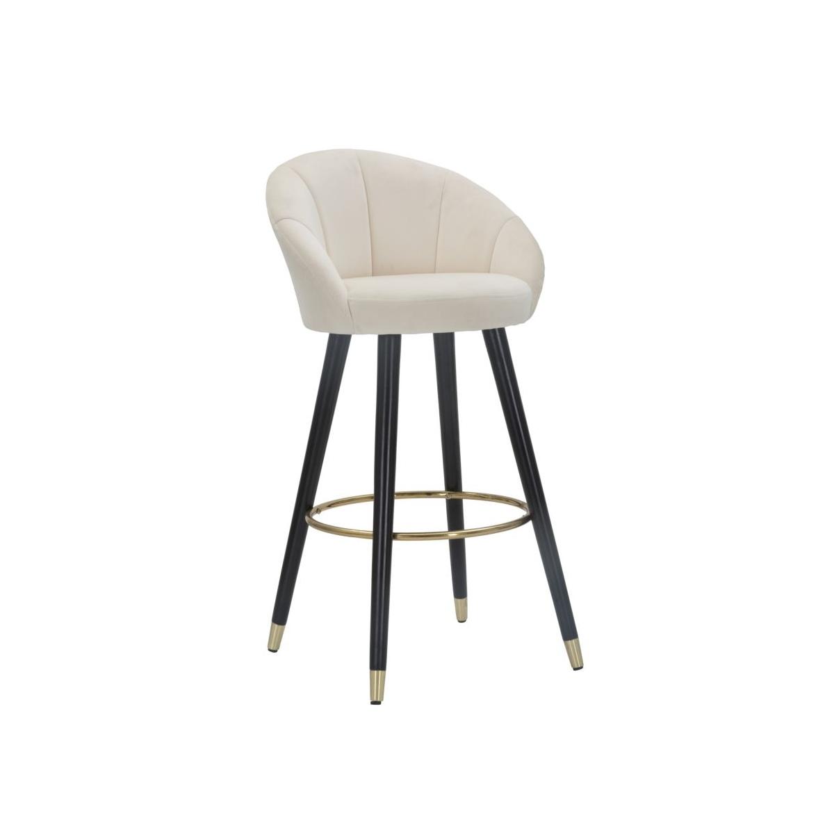 Sgabello Bar Prague Crema cm.55x56x104 Altezza Seduta 80Cm
