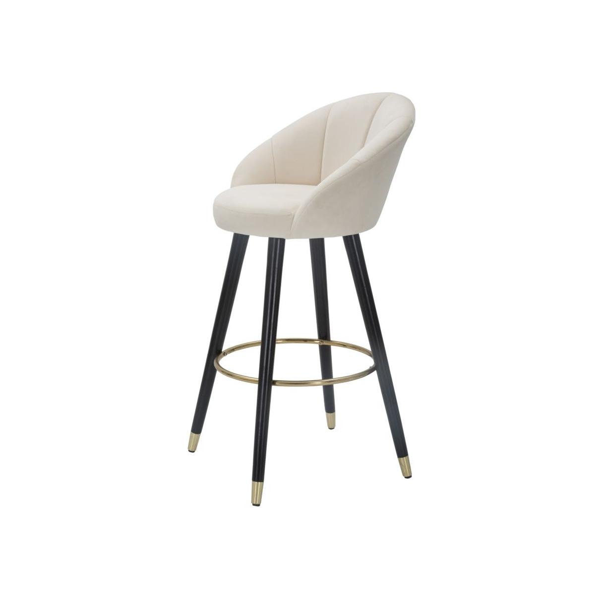 Sgabello Bar Prague Crema cm.55x56x104 Altezza Seduta 80Cm