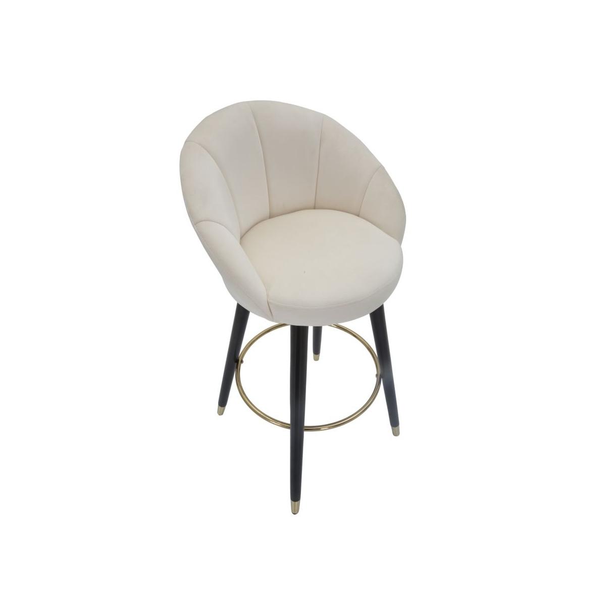 Sgabello Bar Prague Crema cm.55x56x104 Altezza Seduta 80Cm