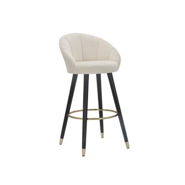 Sgabello Bar Prague Crema cm.55x56x104 Altezza Seduta 80Cm