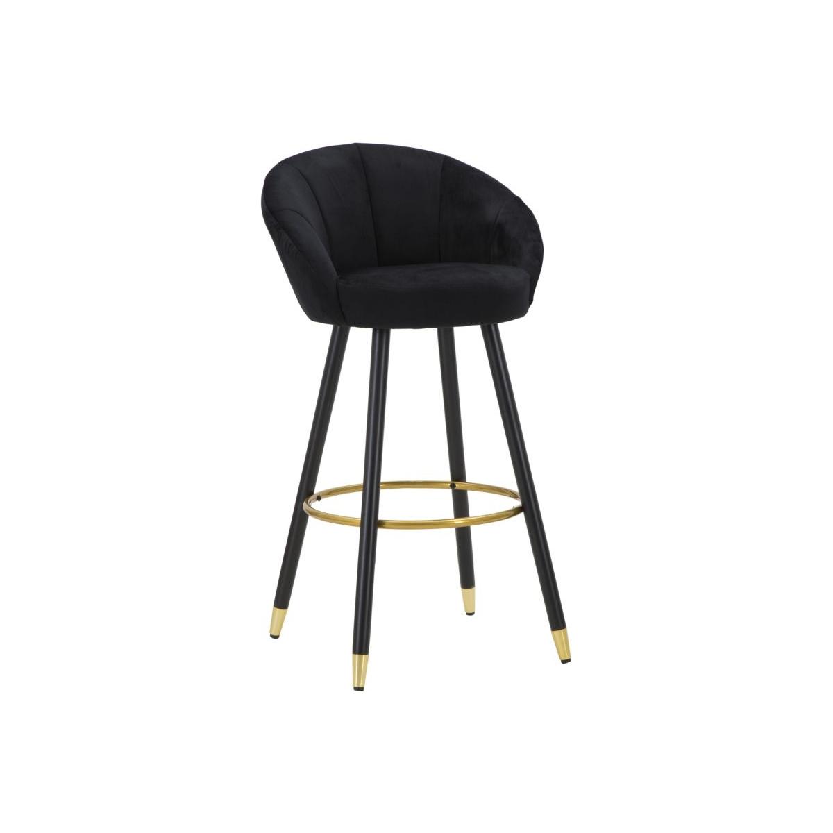Sgabello Bar Prague Nero cm.55x56x104 Altezza Seduta 80Cm