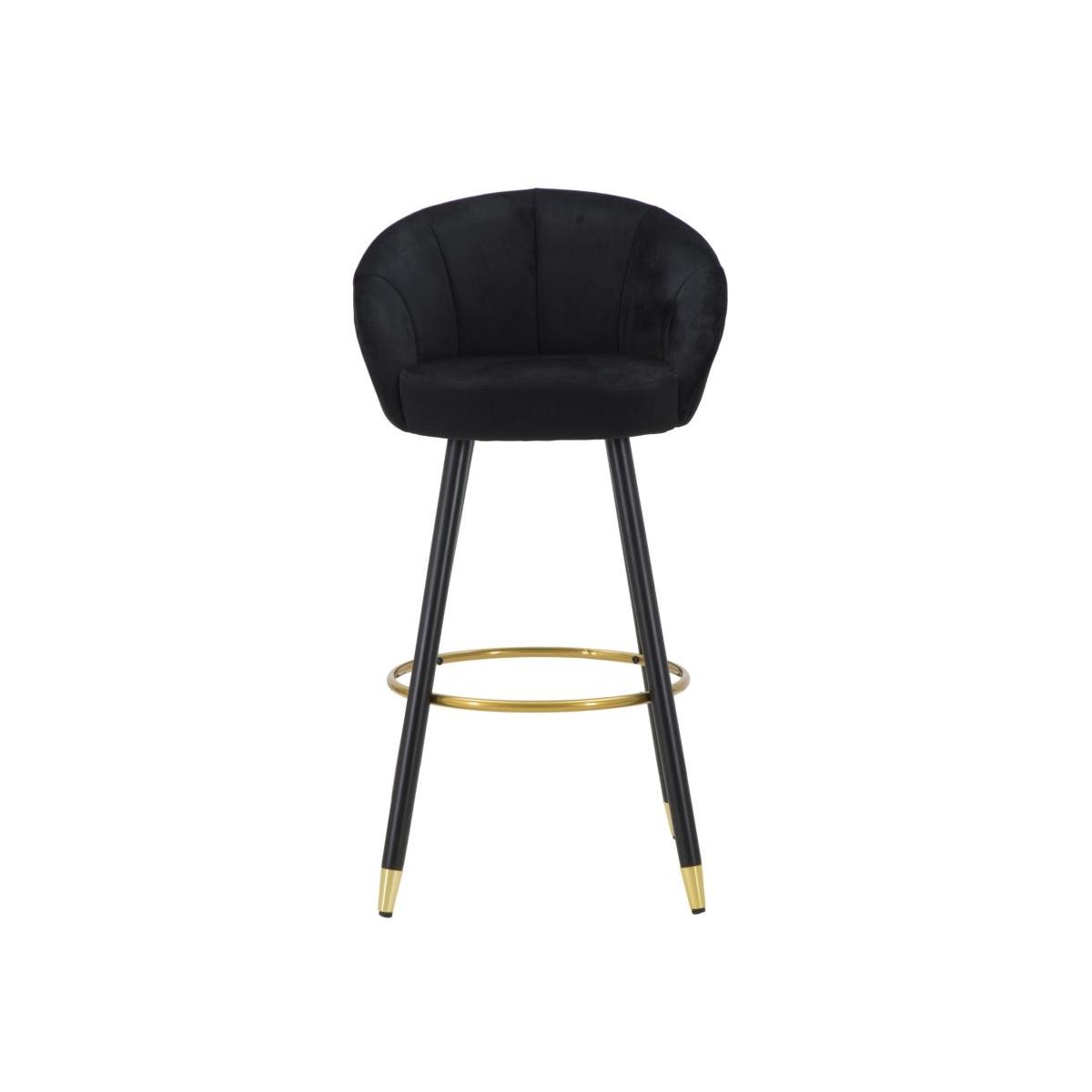 Sgabello Bar Prague Nero cm.55x56x104 Altezza Seduta 80Cm