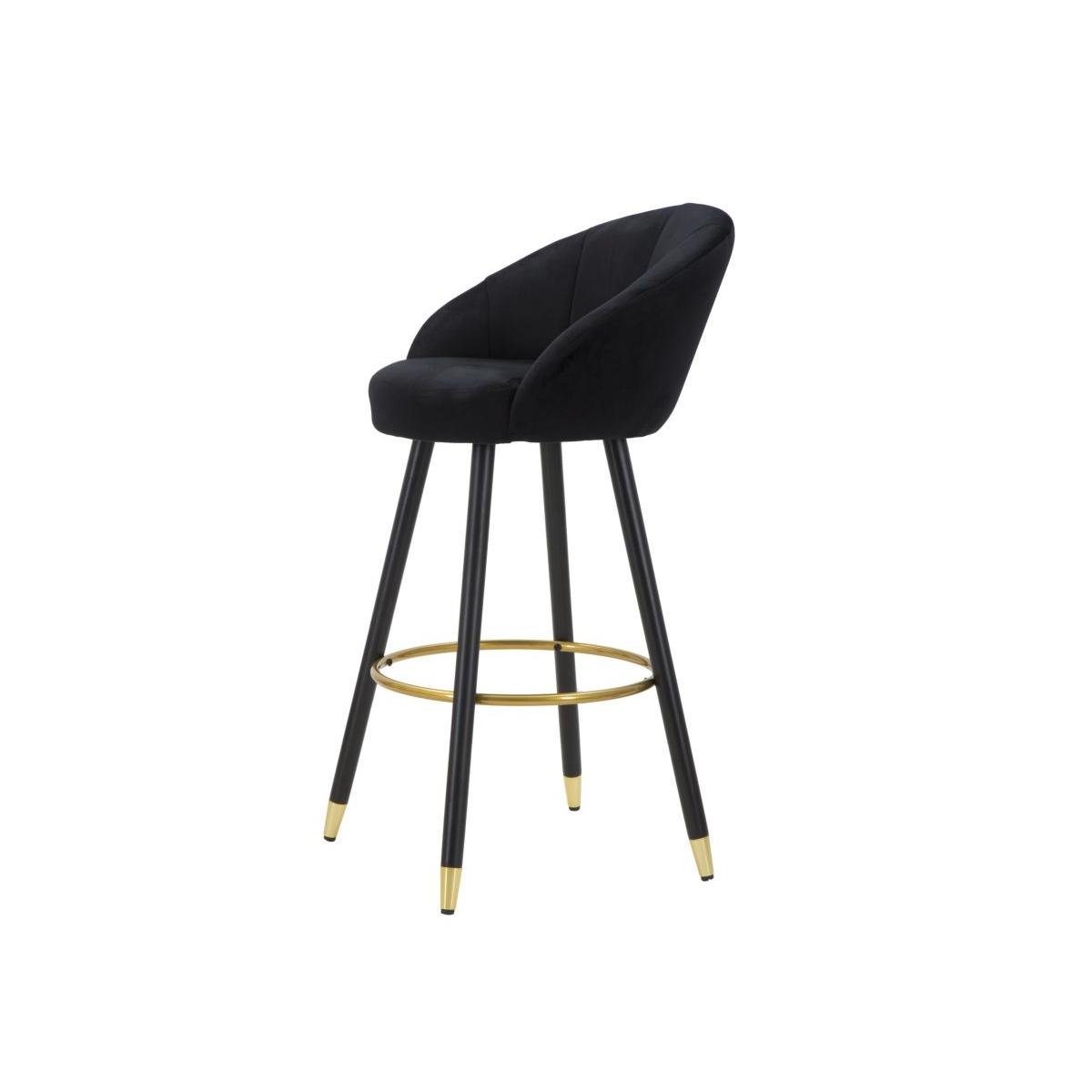 Sgabello Bar Prague Nero cm.55x56x104 Altezza Seduta 80Cm