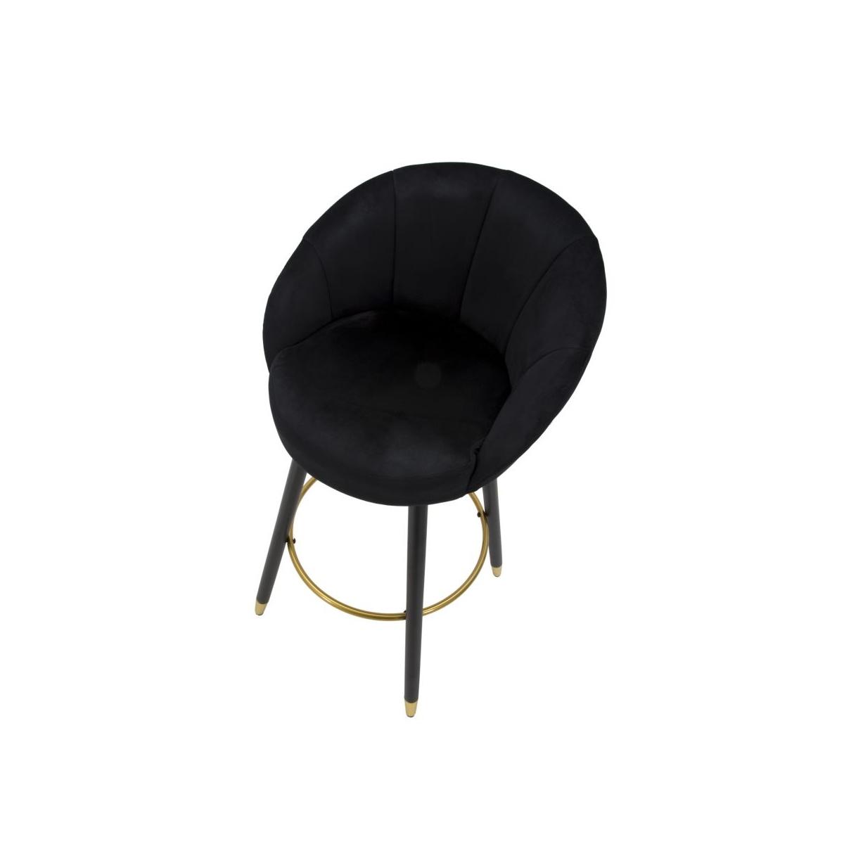 Sgabello Bar Prague Nero cm.55x56x104 Altezza Seduta 80Cm