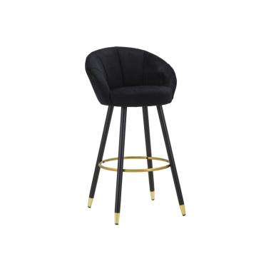 Sgabello Bar Prague Nero cm.55x56x104 Altezza Seduta 80Cm
