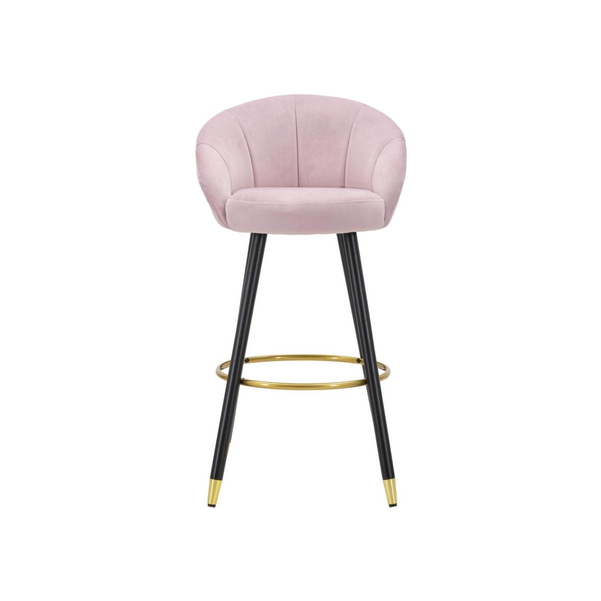 Sgabello Bar Prague Rosa cm.55x56x104 Altezza Seduta 80Cm