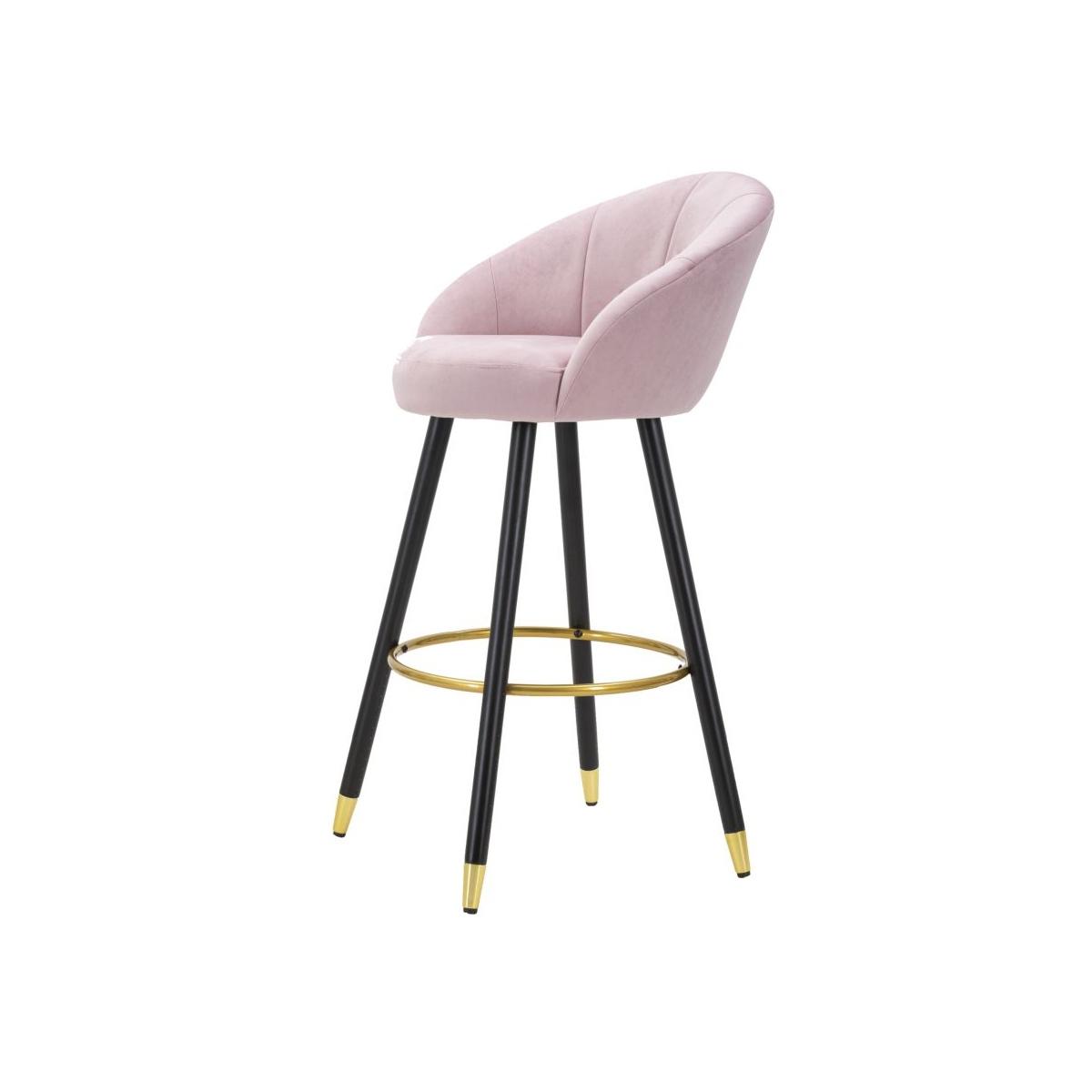 Sgabello Bar Prague Rosa cm.55x56x104 Altezza Seduta 80Cm